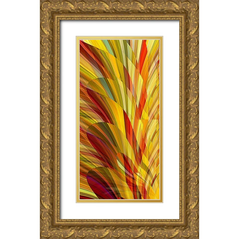 Flower Petals Gold Ornate Wood Framed Art Print with Double Matting by Manlove, David