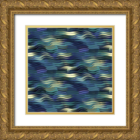 Sea Waves Gold Ornate Wood Framed Art Print with Double Matting by Manlove, David