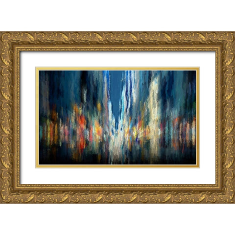 Downtown7 Gold Ornate Wood Framed Art Print with Double Matting by Manlove, David