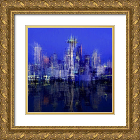 Seattle Gold Ornate Wood Framed Art Print with Double Matting by Manlove, David