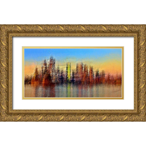 Sydney Gold Ornate Wood Framed Art Print with Double Matting by Manlove, David