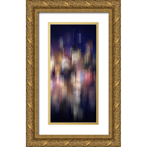 City on the Water Gold Ornate Wood Framed Art Print with Double Matting by Manlove, David