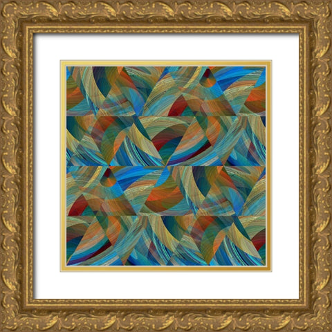 Caribbeanseamless Gold Ornate Wood Framed Art Print with Double Matting by Manlove, David