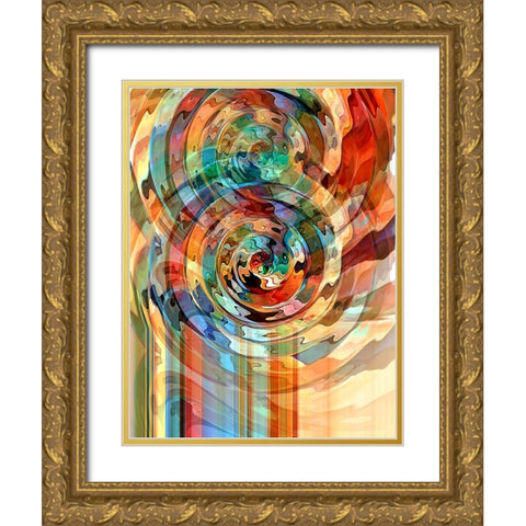 Rose Pop Gold Ornate Wood Framed Art Print with Double Matting by Manlove, David