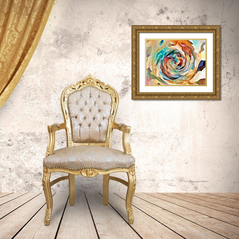 Rusty Rose Gold Ornate Wood Framed Art Print with Double Matting by Manlove, David