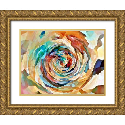 Rusty Rose Gold Ornate Wood Framed Art Print with Double Matting by Manlove, David