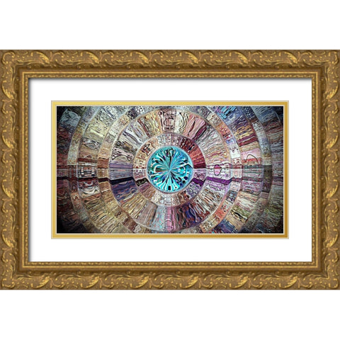 Fountain of Life Gold Ornate Wood Framed Art Print with Double Matting by Manlove, David
