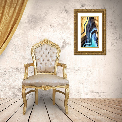 Vaporizing Gold Gold Ornate Wood Framed Art Print with Double Matting by Manlove, David