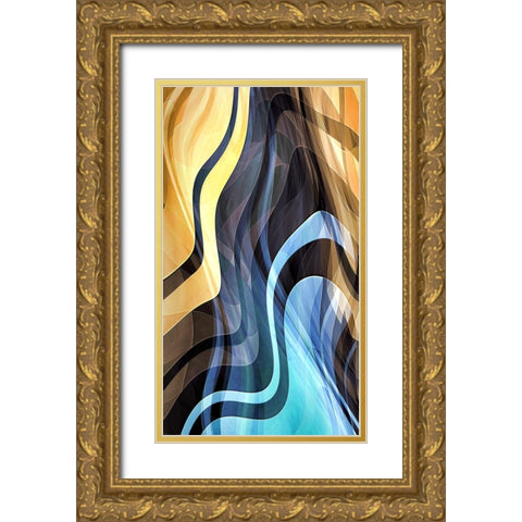 Vaporizing Gold Gold Ornate Wood Framed Art Print with Double Matting by Manlove, David