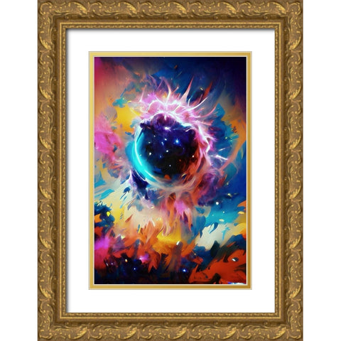 Black Sun Gold Ornate Wood Framed Art Print with Double Matting by Manlove, David