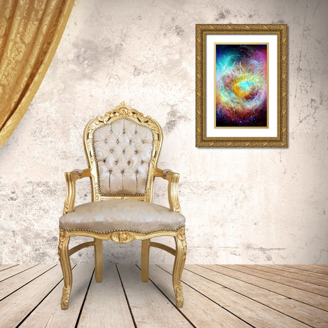 Ai Astronomy 1 Gold Ornate Wood Framed Art Print with Double Matting by Manlove, David