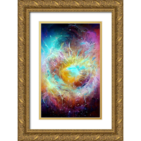 Ai Astronomy 1 Gold Ornate Wood Framed Art Print with Double Matting by Manlove, David