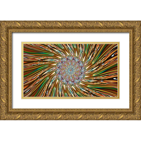 Gold Glass Twirl Gold Ornate Wood Framed Art Print with Double Matting by Manlove, David