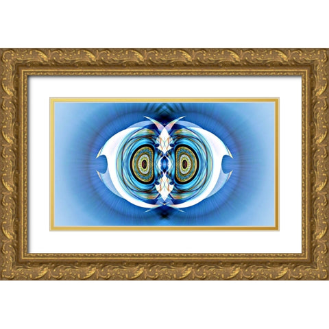 Introspection R Gold Ornate Wood Framed Art Print with Double Matting by Manlove, David