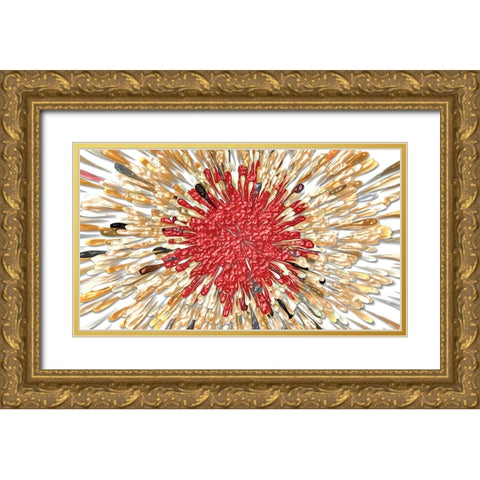 Cardinal Splash 3e Gold Ornate Wood Framed Art Print with Double Matting by Manlove, David