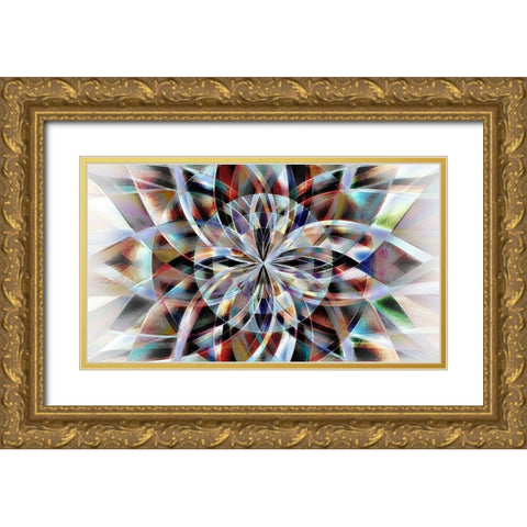 Facet Flower Gold Ornate Wood Framed Art Print with Double Matting by Manlove, David