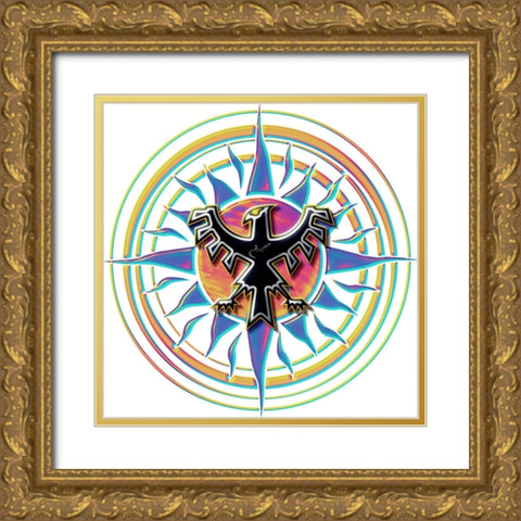Phoenix Sun Gold Ornate Wood Framed Art Print with Double Matting by Manlove, David