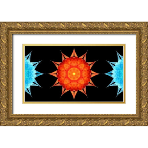 Starfish-side Gold Ornate Wood Framed Art Print with Double Matting by Manlove, David