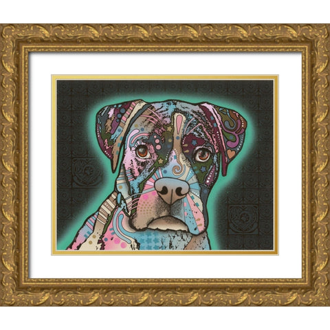 Love Thy Boxer Gold Ornate Wood Framed Art Print with Double Matting by Dean Russo Collection