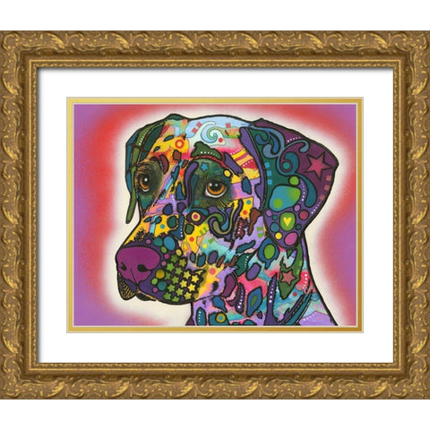 Dalmatian Gold Ornate Wood Framed Art Print with Double Matting by Dean Russo Collection