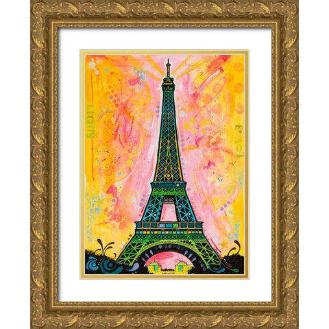 Eiffel ALI Gold Ornate Wood Framed Art Print with Double Matting by Dean Russo Collection