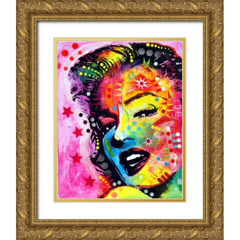 Marilyn 2 Gold Ornate Wood Framed Art Print with Double Matting by Dean Russo Collection