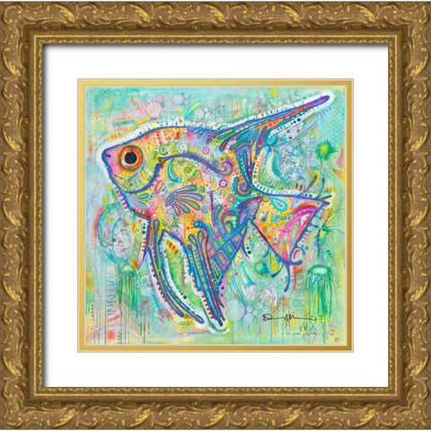 Angel Gold Ornate Wood Framed Art Print with Double Matting by Dean Russo Collection