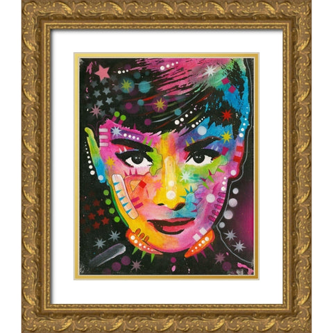 Audrey Gold Ornate Wood Framed Art Print with Double Matting by Dean Russo Collection
