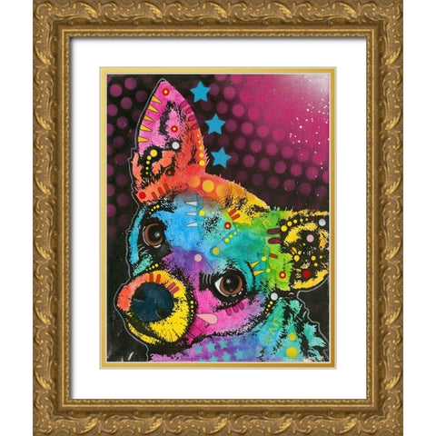 Huh? Gold Ornate Wood Framed Art Print with Double Matting by Dean Russo Collection