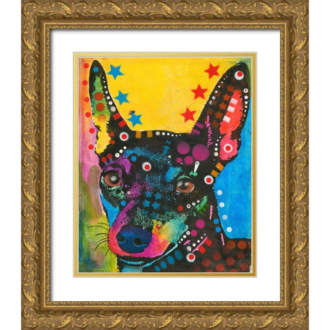 Portrait of a Pup Gold Ornate Wood Framed Art Print with Double Matting by Dean Russo Collection