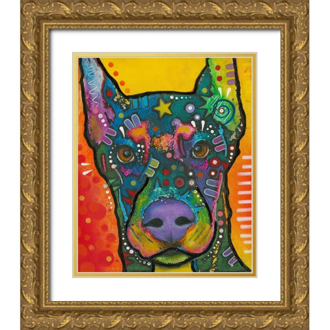 ears perked Gold Ornate Wood Framed Art Print with Double Matting by Dean Russo Collection