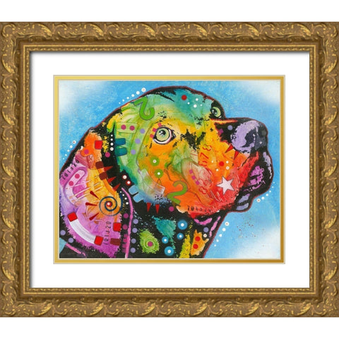Gazing love Gold Ornate Wood Framed Art Print with Double Matting by Dean Russo Collection