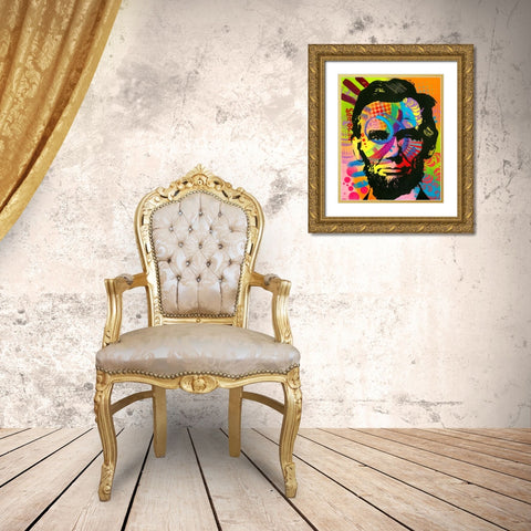 Abraham Lincoln yeah bro Gold Ornate Wood Framed Art Print with Double Matting by Dean Russo Collection