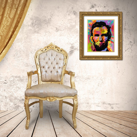 Abraham Lincoln Out of My mind Gold Ornate Wood Framed Art Print with Double Matting by Dean Russo Collection