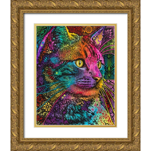 Felis Gold Ornate Wood Framed Art Print with Double Matting by Dean Russo Collection