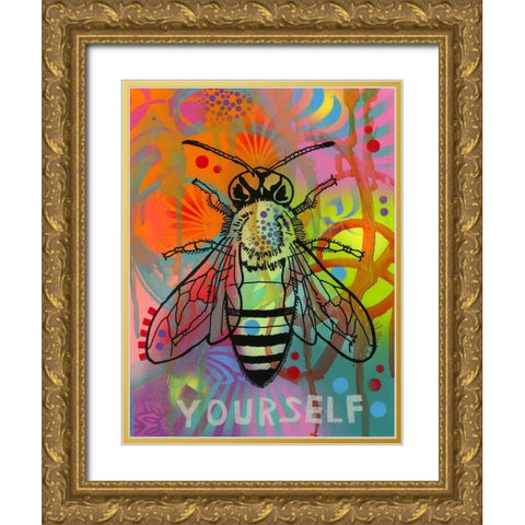 Bee Yourself Gold Ornate Wood Framed Art Print with Double Matting by Dean Russo Collection