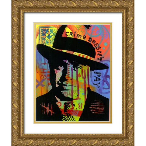 Crime Doesnt Pay Gold Ornate Wood Framed Art Print with Double Matting by Dean Russo Collection