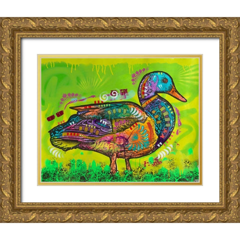 Electric Duck Gold Ornate Wood Framed Art Print with Double Matting by Dean Russo Collection