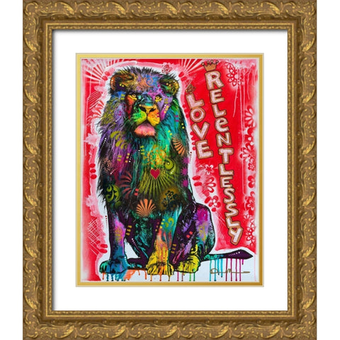 Love Relentlessly Gold Ornate Wood Framed Art Print with Double Matting by Dean Russo Collection