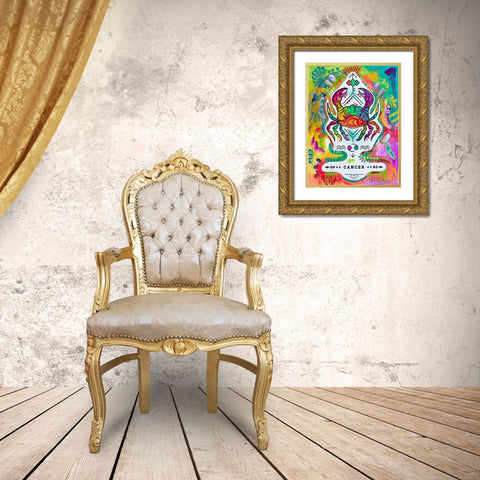 Cancer Gold Ornate Wood Framed Art Print with Double Matting by Dean Russo Collection