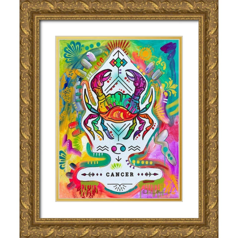 Cancer Gold Ornate Wood Framed Art Print with Double Matting by Dean Russo Collection