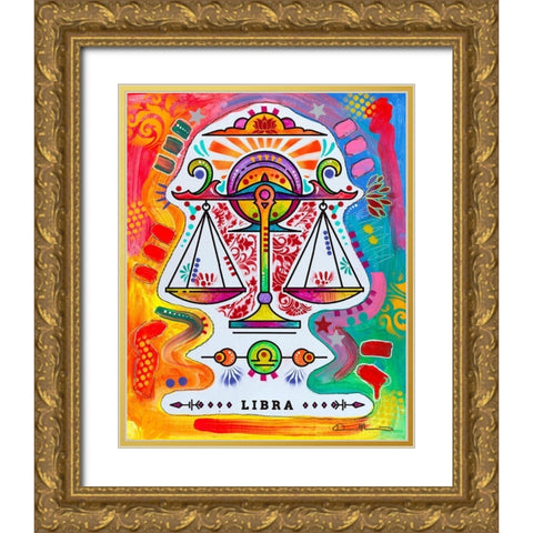 Libra Gold Ornate Wood Framed Art Print with Double Matting by Dean Russo Collection