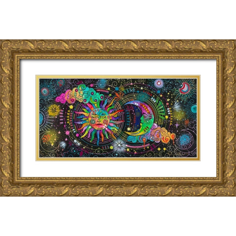 Cosmos Gold Ornate Wood Framed Art Print with Double Matting by Dean Russo Collection
