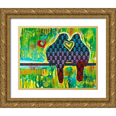 Love Together Gold Ornate Wood Framed Art Print with Double Matting by Dean Russo Collection