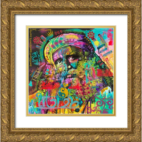 Sadhguru Gold Ornate Wood Framed Art Print with Double Matting by Dean Russo Collection