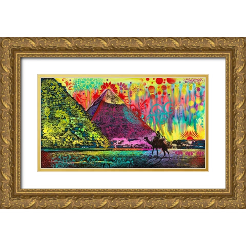 Sunset at Cheops Gold Ornate Wood Framed Art Print with Double Matting by Dean Russo Collection