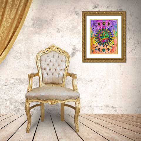 Sun Gold Ornate Wood Framed Art Print with Double Matting by Dean Russo Collection