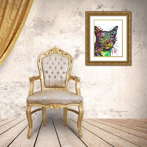 Green Eyes Gold Ornate Wood Framed Art Print with Double Matting by Dean Russo Collection