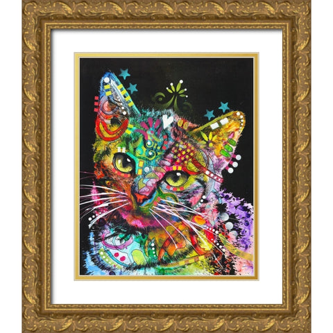 Star Kitten Gold Ornate Wood Framed Art Print with Double Matting by Dean Russo Collection