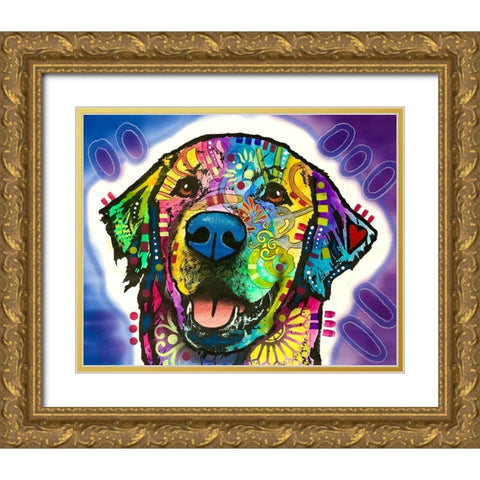 Heartfelt Retriever Gold Ornate Wood Framed Art Print with Double Matting by Dean Russo Collection